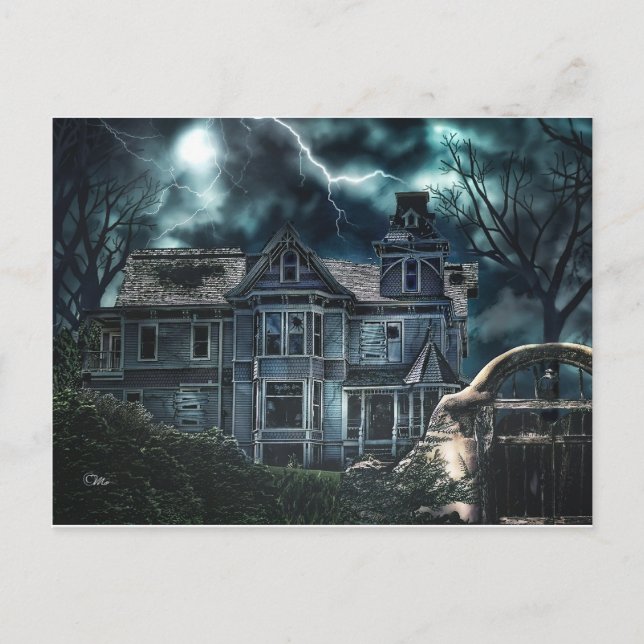 Carte Postale Maison victorienne d'Halloween (Devant)
