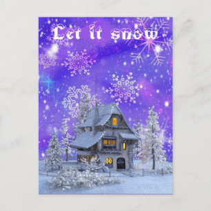 Carte Postale Maison Vintage moderne de snowflics hiver