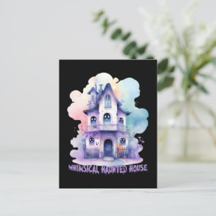 Carte Postale Maison Whimsical Haunted - Pastel Purple Halloween