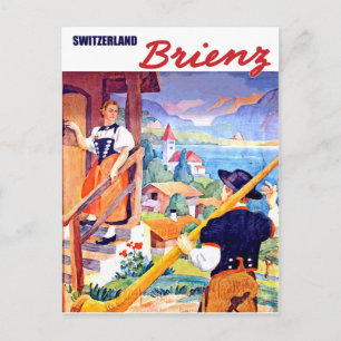 Carte Postale Maisons à Brienz, Suisse