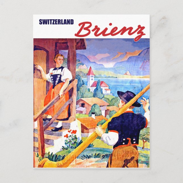 Carte Postale Maisons à Brienz, Suisse (Devant)