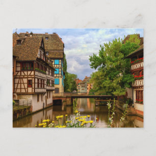 Carte Postale maisons à colombages en Petite France, Strasbourg,