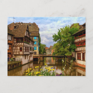 Carte Postale maisons à colombages en Petite France, Strasbourg,