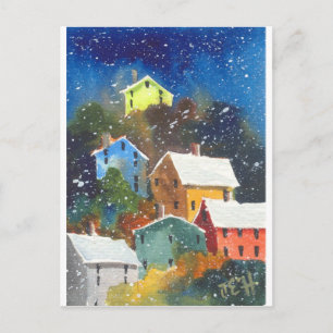 Carte Postale Maisons à flanc de neige