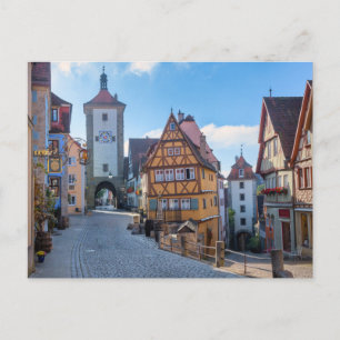 Carte Postale Maisons colorées à Rothenburg, Allemagne