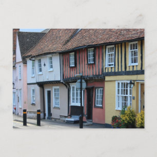 Carte Postale Maisons colorées à Saffron Walden, Essex, Royaume-