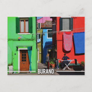 Carte Postale Maisons colorées de Burano