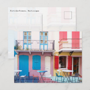 Carte Postale Maisons colorées, Fort-de-France Martinique