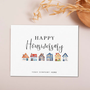 Carte Postale Maisons Colorées Joyeux Anniversaire de Maison