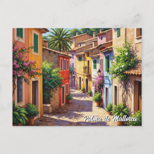 Carte Postale Maisons colorées Palma de Mallorca Espagne Voyage