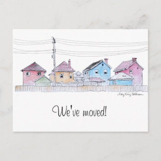 Carte Postale Maisons colorées peintes à la main Maisons mobiles