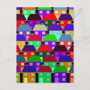 CARTE POSTALE MAISONS COMMUNAUTÉ MAISON COLORÉE