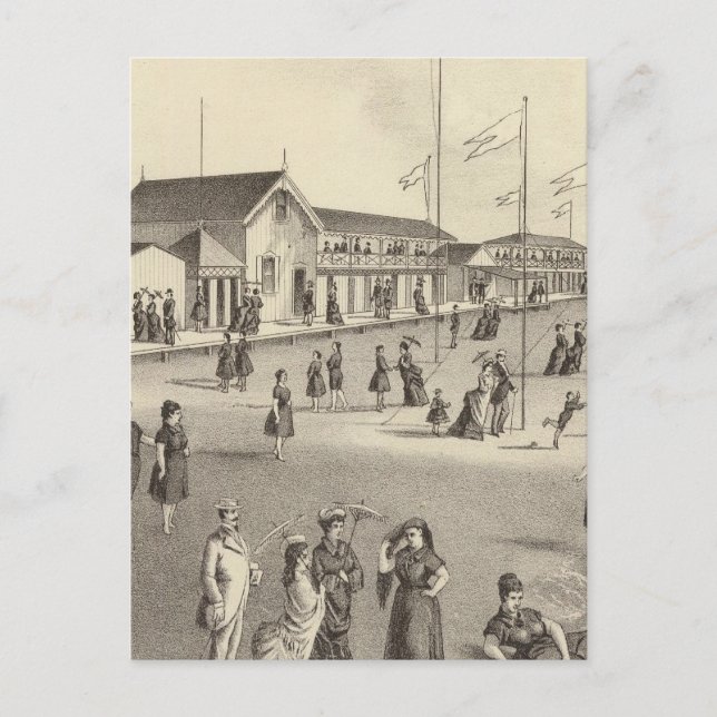 Carte Postale Maisons de bain Ross, Ocean Grove, NJ (Devant)