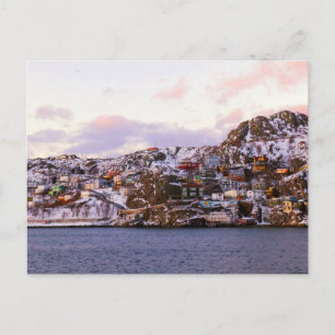 Carte Postale Maisons De Jelly Bean Peintes Par Coucher De Solei