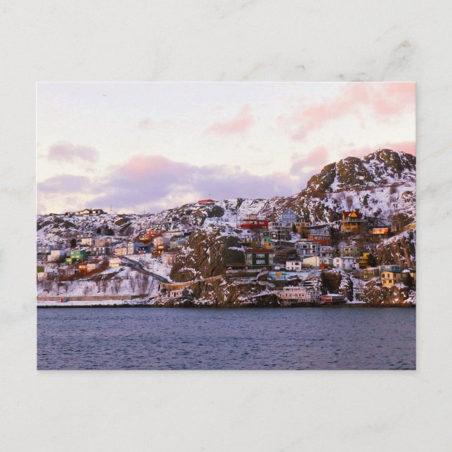 Carte Postale Maisons De Jelly Bean Peintes Par Coucher De Solei (Devant)
