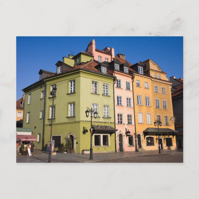 Carte Postale Maisons de la vieille ville à Varsovie (Devant)