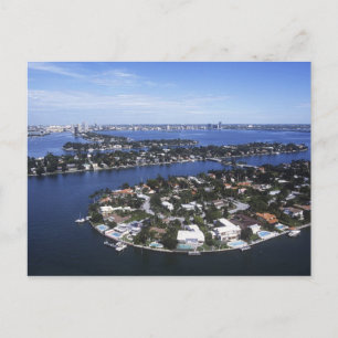 Carte Postale Maisons de l'île privée Biscayne Bay, Étoile