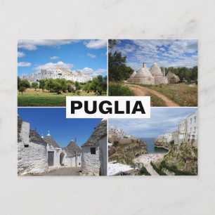 Carte Postale Maisons des Pouilles, villes et paysage collage