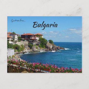 Carte Postale Maisons et fleurs en Sozopol Bulgarie