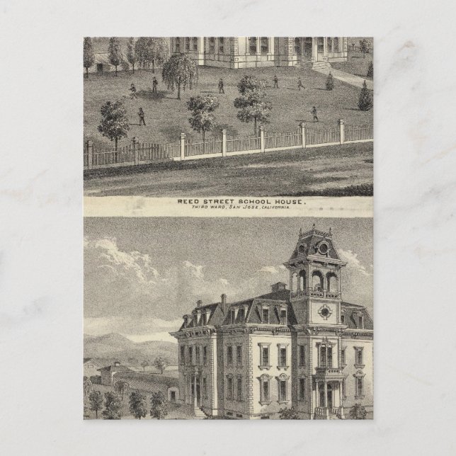 Carte Postale Maisons scolaires, San Jose (Devant)