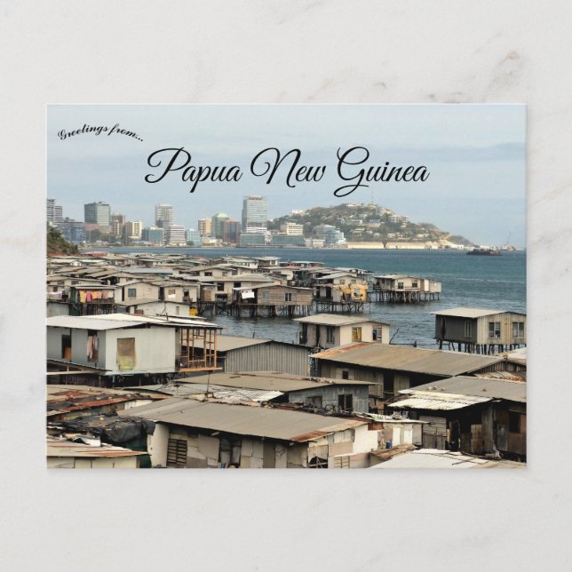 Carte Postale Maisons sur pilotis à Port Moresby Papouasie Nouve (Devant)