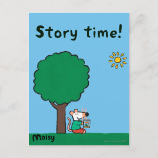 Carte Postale Maisy Lit Son Livre De Bibliothèque En Dehors