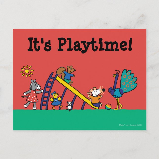 Carte Postale Maisy sur le terrain de jeu avec les amis (Devant)