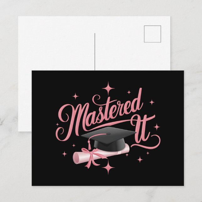Carte Postale Maîtrisé Cadeau de fin d'études de master MBA (Devant / Derrière)