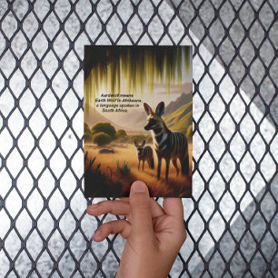 Carte Postale Majestic Aardwolf pâturage sur les prairies luxuri