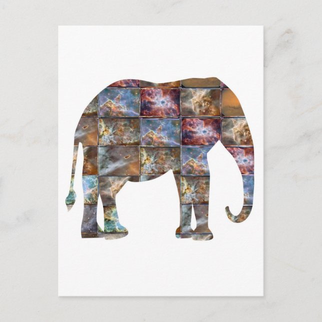 Carte Postale Majestic Friendly Animal : Elephant Marble Carreau (Devant)