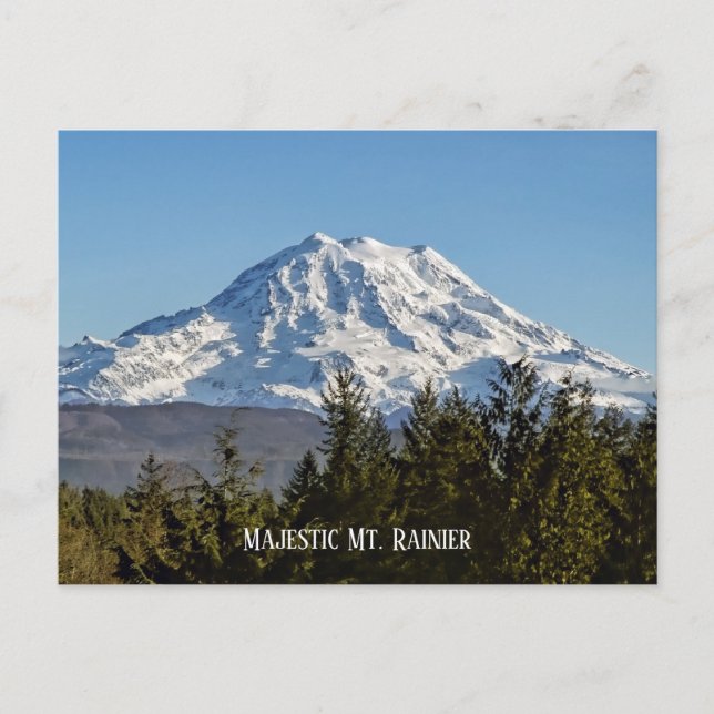 Carte Postale Majestic Mount Rainier, Beau Mont de Washington (Devant)