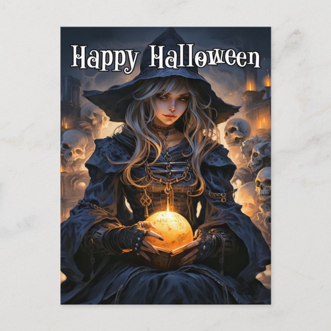 Carte Postale Majestic Salem Witch | Bonne Halloween (Devant)