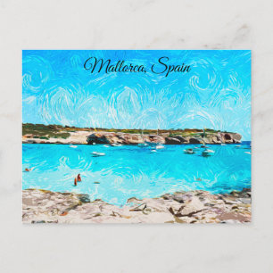 Carte Postale Majorque Espagne Île Baléare Aquarelle