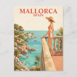 Carte Postale Majorque Espagne Voyage Rétro Côte Espagnole