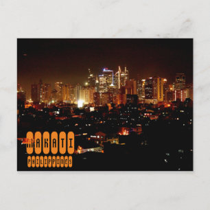 Carte Postale Makati la nuit aux Philippines