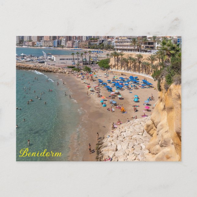 Carte Postale Mal Pas Beach, Benidorm, Costa Blanca, Espagne (Devant)