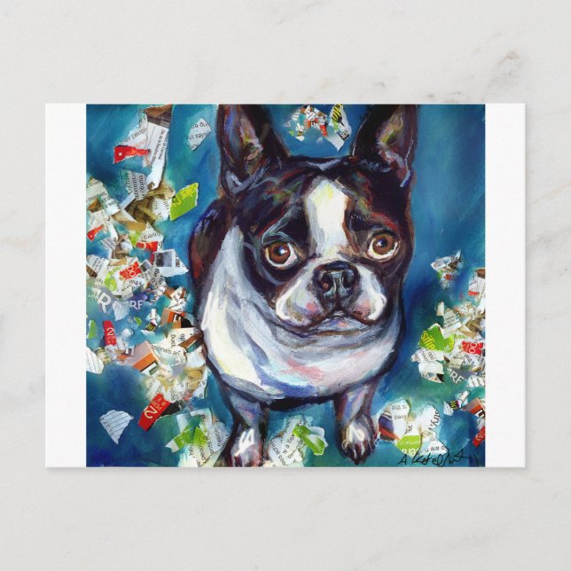 Carte Postale Maladie de Boston Terrier Shredder (Devant)