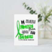 Carte Postale Maladie de Lyme Je Porte de la chaux verte pour ma (Debout devant)