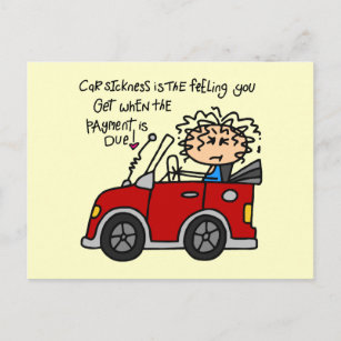 Carte Postale Maladie de voiture humoristique