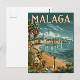 Carte Postale Malaga au charme rétro - Voyage vintage