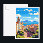 Carte Postale Malaga Espagne Voyage Vintage Illustration<br><div class="desc">Malaga Espagne Voyage Vintage Illustration</div>