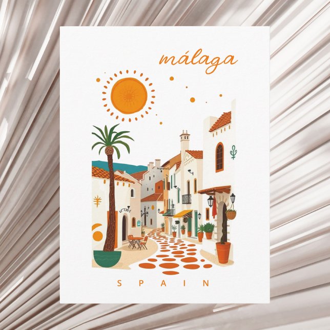 Carte Postale Malaga Málaga Espagne ville blanche vacances (Créateur téléchargé)