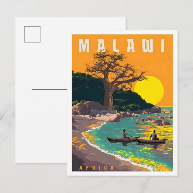 Carte Postale Malawi Afrique Voyage Vintage  (Devant / Derrière)