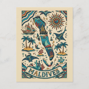 Carte Postale Maldives Océan Indien