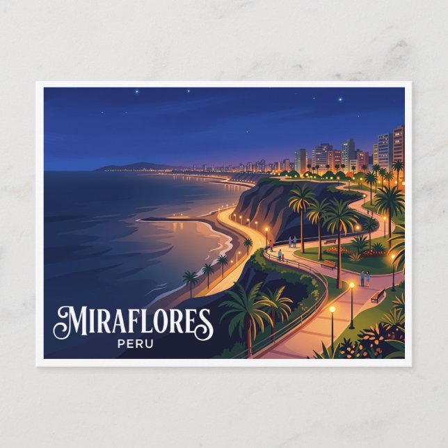 Carte Postale Malecón de Miraflores Lima Pérou (Devant)