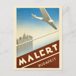 Carte Postale Malert Budapest Hongrie Poster vintage 1934