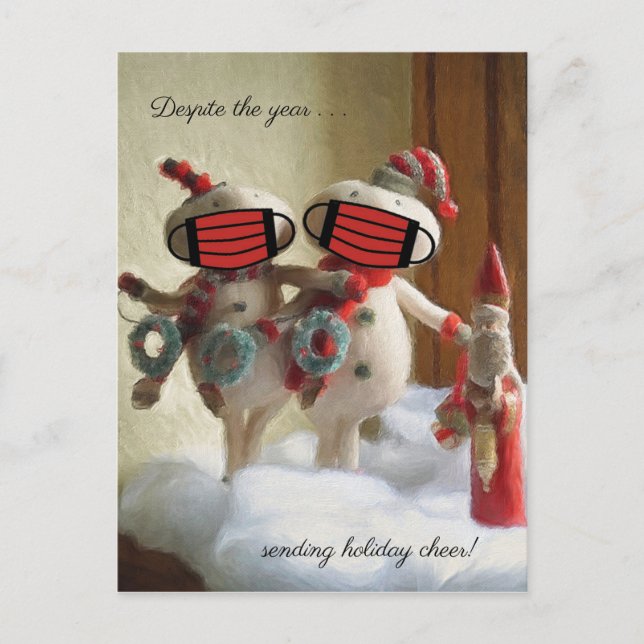 Carte Postale Malgré l'année d'envoyer la fête des Snowmen (Devant)