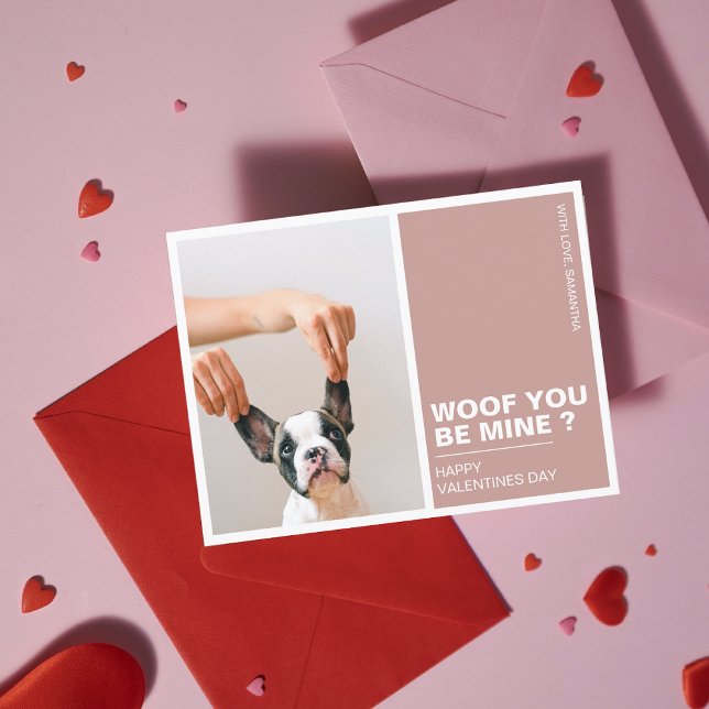 Carte Postale Malheur à vous soyez mien | Chien de Valentines (Créateur téléchargé)