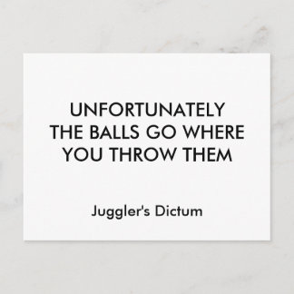 CARTE POSTALE MALHEUREUSEMENT LES BALLES VONT OÙ VOUS LES JETEZ,