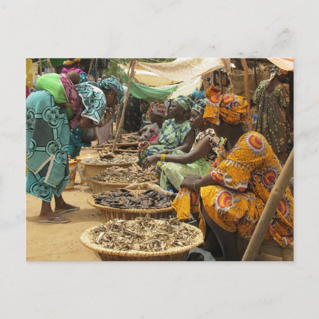 Carte Postale Mali Femmes au marché du lundi, Djenne-3 (Devant)